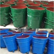 戶外環衛鐵皮垃圾桶圓形綠色環保加厚分類特大號掛車桶360l升鐵桶