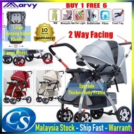10YR WRTY 🪅2 Two Way Facing Lightweight HY6601 Baby Stroller Prams Enlarge Wheel Adjustable Backrest