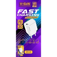 Travel Charger Type C V-GeN VTC1-42 Super Speed 20W PD3.0 Fast Charging