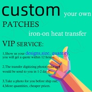 Custom Heat Transfer Patches DIY Iron-on Patches For T-shirt Shoes Vinyl Transfer Applique Stickers 