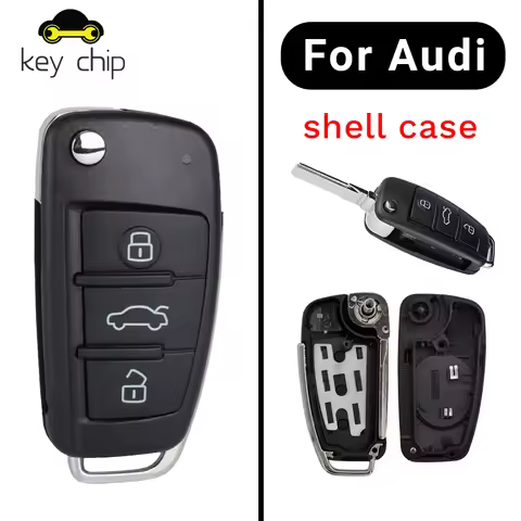 KeyChip key shell case Auto Smart Flip Key Remote Key 3 Buttons For for A1/A6L/A4/Q3/Q7/tt 2005-13 Y