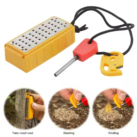 New Outdoor Survival Tinder Maker with Fire Starter Stainless Steel Flint Portable Tinder Maker Men'