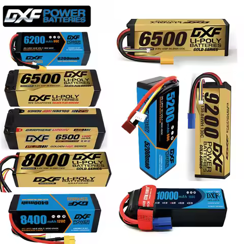 DXF Lipo 4S 6S 14.8V 15.2V 22.2V Battery 5200mAh 6200mAh 6500mAh 7000mAh 8000mAh 8400mAh 9200mAh 100