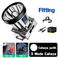 【Garansi 2 Tahun】 Headlamp LED 500W Penerangan Terus Menerus Selama 800 jam Senter Super Terang Lamp