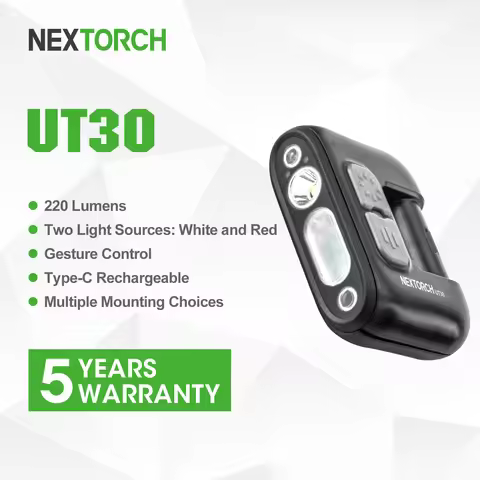 Nextorch Red White LED Headlamp Warning Flashlight USB Rechargeable 220 Lumens Outdoor Camping Hikin