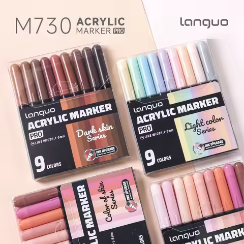 LANGUO 27/9 Colors Direct Liquid Acrylic Marker Pens Handbook Writing DlY Graffiti Drawing Student B