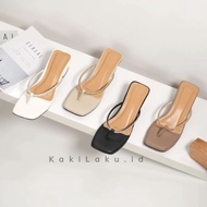 My Feet. Women's 5cm Block Heels Sandals, Basic Permata Luxury Flip-flops, Elegant, Modern, Soft Syn