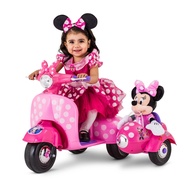 Battery Car Minnie Mouse Tricycle Side Trailer Trax 6 Volt