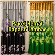 Door Curtains / Window Curtains / Living Room Curtains / Curtains 90 X 200cm Economy Package 6 pcs