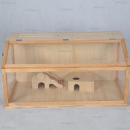 Hamster Cage Special Golden Bear Totoro Cabinet Cage Landscape Building Luxury Villa Wooden House Golden Mouse Feeding B