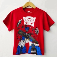 1Pc/Set Cool Cotton Combed 30S Optimus Transformer Pattern Short Sleeve Tshirt and Pants Terno S/M/L