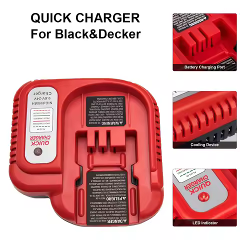 Suitable for Black & Decker BDFC240 Charger 9.6V-24V NICD/NIMH Nickel Battery Power Tool Charger Rep