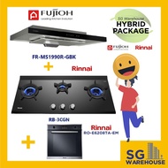 [RB-3CGN Cooker Hob FR-MS1990R-GBK Hood RO-E6208TA-EM Built in Oven] RINNAIXFUJIOH ALL IN ONE DEAL