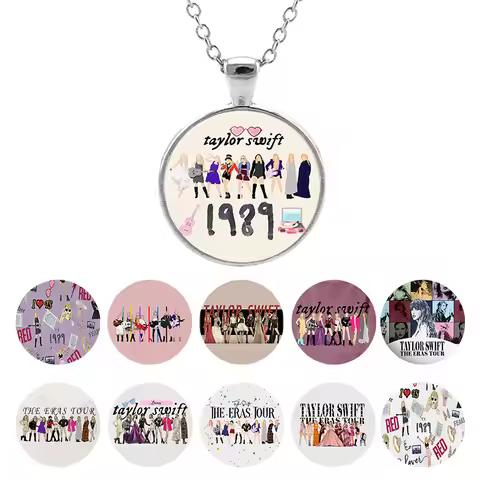 JWEIJIAO Famous Singer Pattern Necklace 1989 Pendant Neckland Gifts for fans around singers and cele