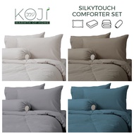 KOJI Silky Touch- Solid Series- Microfibre Comforter Set 4 IN 1 (Single / Super Single / Queen / Kin