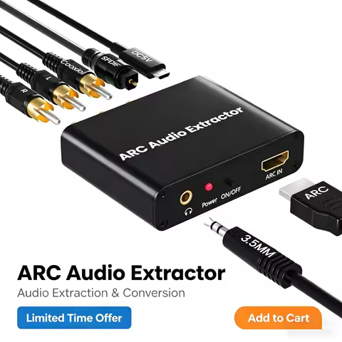ARC Audio Adapter HDMI-Compatible, ARC to SPDIF/Coaxial/L/R/3.5mm for TV Soundbar HDTV Amplifier Spe