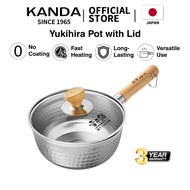 KANDA Yukihira Pot Saucepan With Lid 18CM 雪平锅 Milk Pot Small Pan 443 Stainless Steel