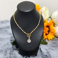 2 Kings Necklace Rice Seed Pattern Diamond Pendant There Are 2 Types To Choose From Size 2 Mm Length