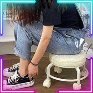 WM Kursi Mini Model Bulat Dengan Roda Putar 360° Ergonomis / Sofa Bundar Meja Rias Tahan Air / Bangk
