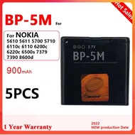 BP 5M BP5M แบตเตอรี่ BP-5M 900MAh สำหรับ Nokia 5700 5610XM 6110n 6220c 8600 7390 6500S BP 5M 900MAh 