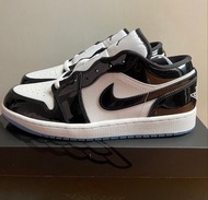 🔝Jordan Air Jordan 1 low concord 白黑漆皮 男女同款