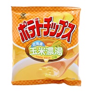 KOIKEYA 湖池屋 卡辣姆久平切洋芋片 北海道玉米濃湯口味  28g  10包