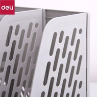 Deli vertical 3-compartment document rack - PP plastic - Gray - E9845 [Deli]