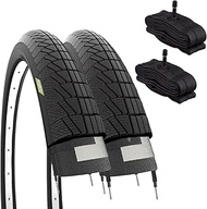 ECOVELO Unisex Children's Valve Chambers 2 Tyres 16 x 1.75 (47-305) + Chambers America Valve, Black,