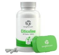 Citicoline CDP Choline 300mg - Brain Booster for Enhanced Focus & Clarity - 120 Veggie Capsules - Ma