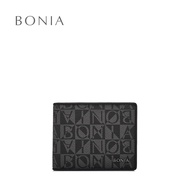 Bonia Black Monogram Centre Flap Wallet