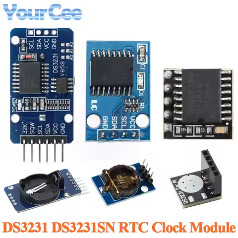5pcs/1pc DS3231 DS3231SN Mini High Precision Clock Module IIC I2C Interface CR1220 Battery Holder 2.