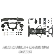 TAMIYA PACKAGE 15412 CARBON ROOT + 95239 CHASSIS SFM CARBON