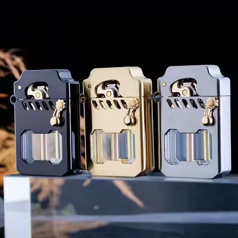 Zorro Swing Arm Classic Lighter Cyber Mech Transparent Gas Tank Trendy Lighter Men's Oil Lighter Smo