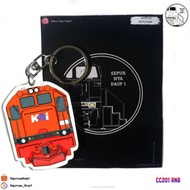 GANTUNGAN CC201 livery Red and Blue Locomotive Keychain