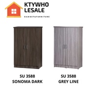 DIY 衣橱/衣柜 2 Doors 6 Compartments Wardrobe Size H122 W80 D39.5cm /Almari/High Quality Wardrobe/Magic 
