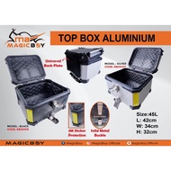 Magic Boy Aluminium Top Box 45L With Box Bracket