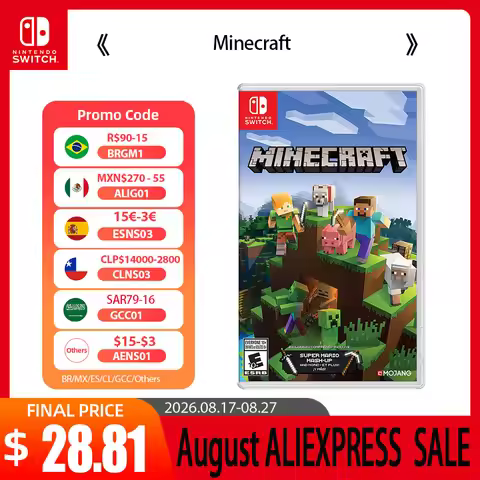 Nintendo Switch Games - Minecraft - Action Adventure Simulation Genre Support TV Tabletop and Palm M