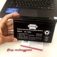 Pin sạc quạt tích điện Sunhouse RB670 6V-7Ah chính hãng