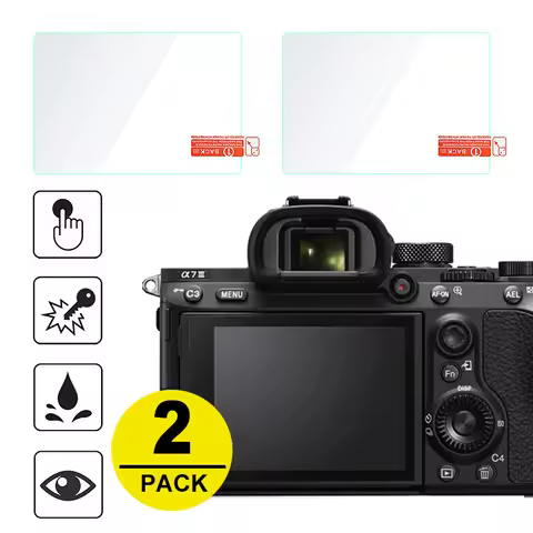 2x Tempered Glass Screen Protector for Sony A7 II III A7S A7R IV A99 A9 A6300 A6000 A5000 A6400 RX10