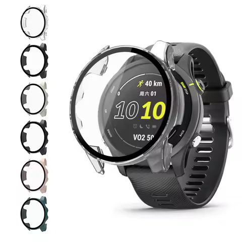 Hard Edge Shell Screen Glass Protector Film Case For Garmin Forerunner 955 Solar/255/255S Music Watc