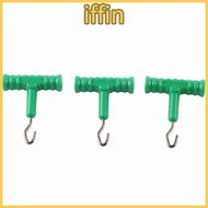 IFFIN 10 Pcs Fishing Baiting Rig Tool, T Shape Handle Stainless Steel Hook Fishing Baiting Rig Tool,