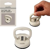 KEARING Heavy Duty Suction Cups Ruler Handle for Quilting Patchwork Ruler, Off-White Strong Grip Qui