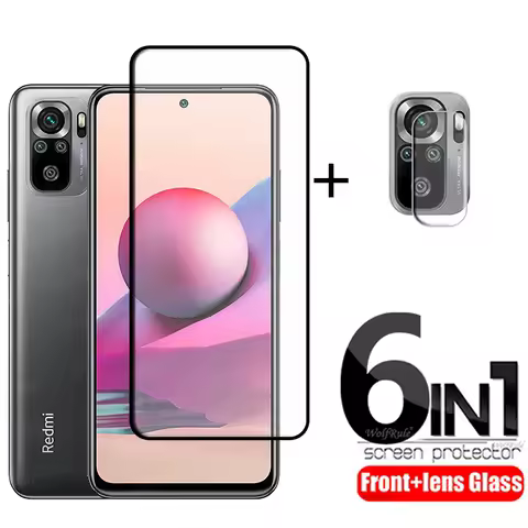 6-in-1 For Xiaomi Redmi Note 10S Glass For Redmi Note 10 S Full Cover Screen Protector Redmi Note 11