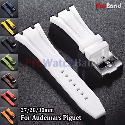 27mm 28mm 30mm Rubber Silicone Watch Band Watch Strap for AP Royal Oak Offshore 15400 26470 15703 Wh