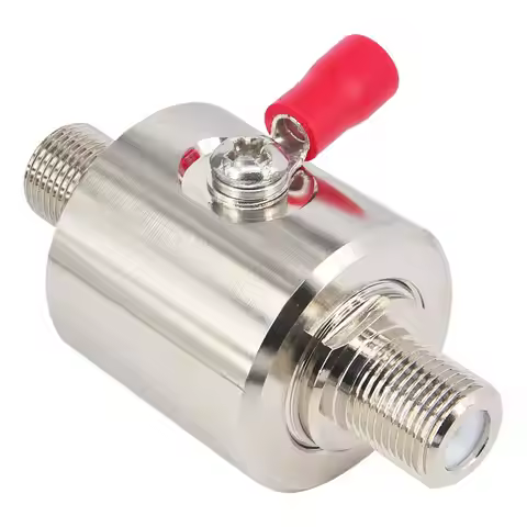 Coaxial Lightning Arrestor Surge Protector F-Type Female to F-Female 75 Ohm for Satellite Cable TV A