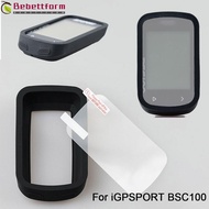 BEBETTFORM Bike Computer Protective Cover, Shockproof Non-slip Speedometer Silicone , With Tempered Film Bicycle Computer Protector for IGPSPORT BSC100S Bike Accessories