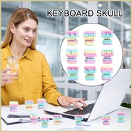 Fidget Keyboard Skull Clicky Relieving Toy 9 Pieces Sensory 3D Printed Skull Keyboard Fidget Toy for
