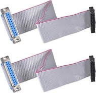 uxcell IDC Wire Flat Ribbon Cable DB25 Female to FC-26 Female Connector 2.54mm Pitch 20cm Length, 2p
