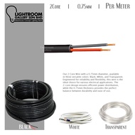 2 core 0.75mm Wire Replacement For Pendant Light Black / White / Transparent