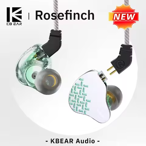 KBEAR New Rosefinch Dynamic Earbuds Hi-Res HiFi Stereo Surround Music Headsets In-Ear Sport Game Liv